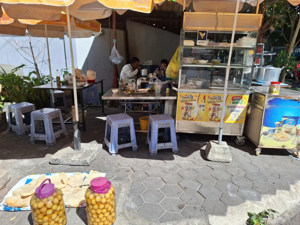Street-side dining in Phnom Penh