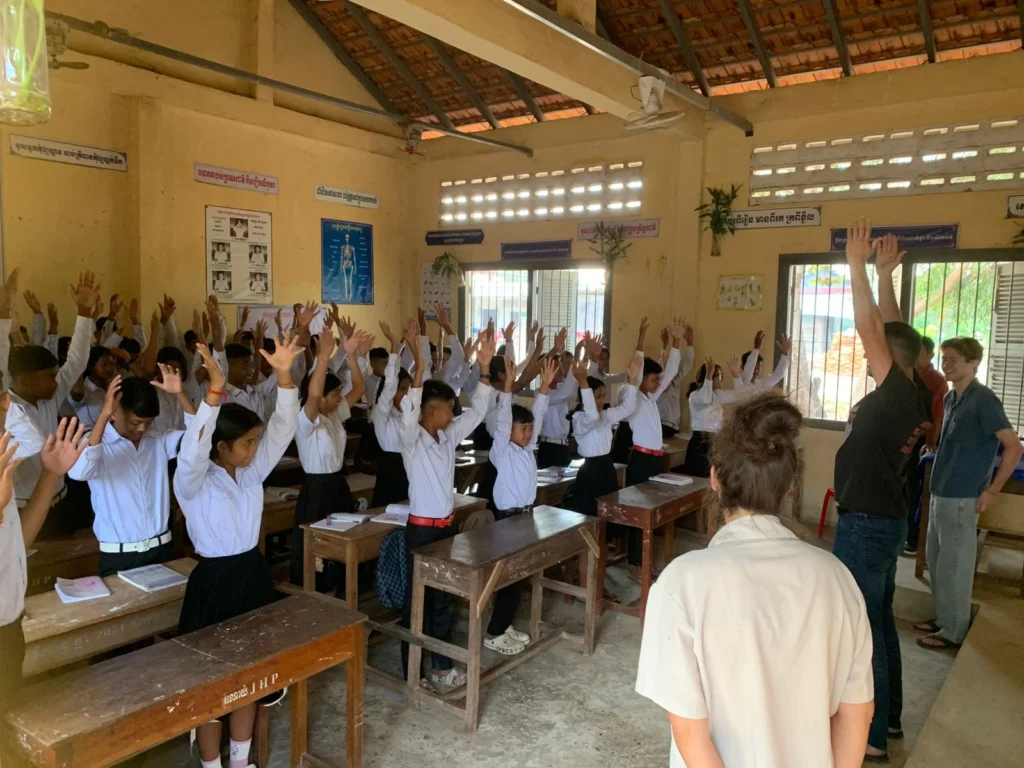 Teaching at the government class with 50 students