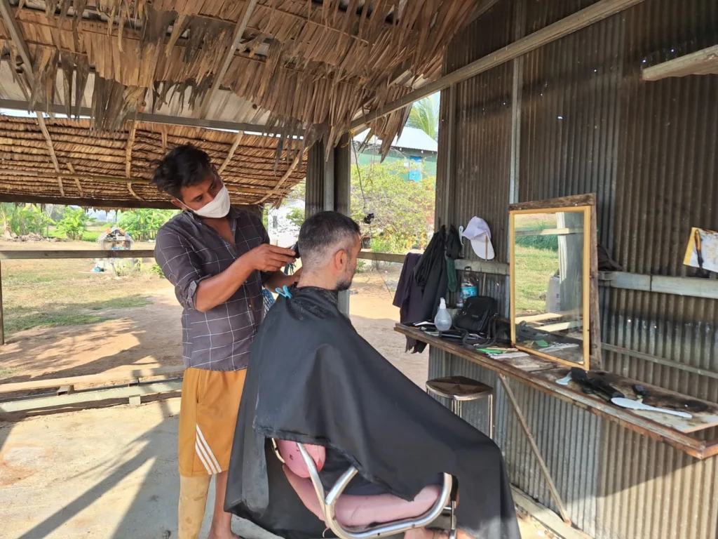Julian at the local barber shop